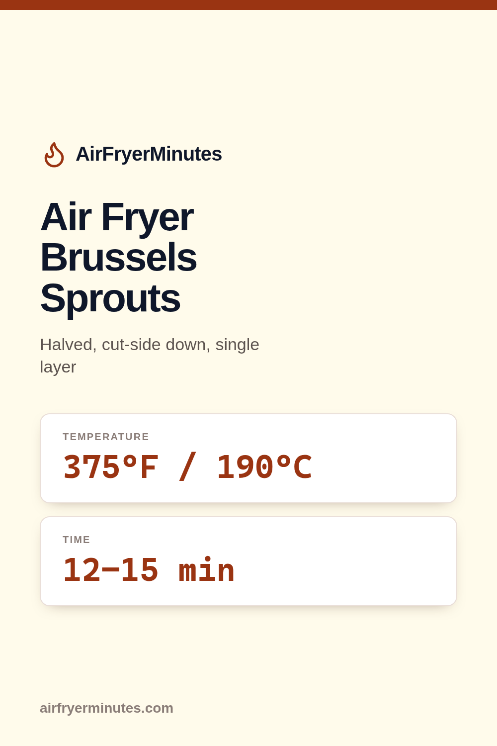 Air fryer brussels sprouts: 12-15 minutes at 375F