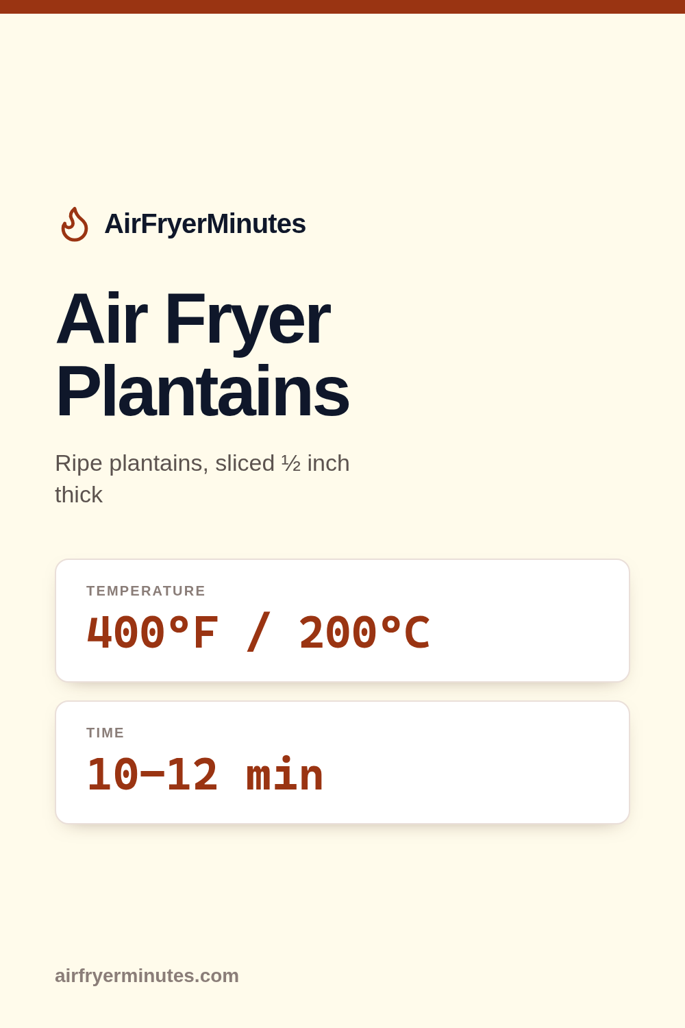 Air fryer plantains: 10-12 minutes at 400F